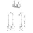Candelabru modern cu 10 brate din alama masiva si abajururi din sticla opal, Odyssey Linear XS, B143 SchwungHome